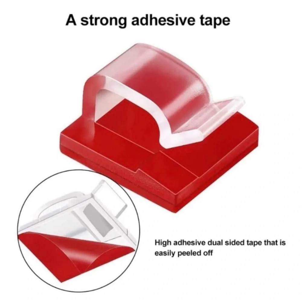 💞 New Pack of 3 White Adhesive Cord & Cable Organizer Clips for Home